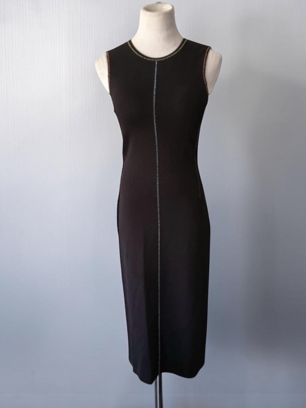 Christopher Kane Knit Cristal Glass Beads Midi Dress